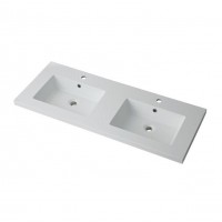 Hangzhou High Quality Gloss White Countertop Artificial Stone Resin Wash Basin For Bathroom Cabinet Vanity